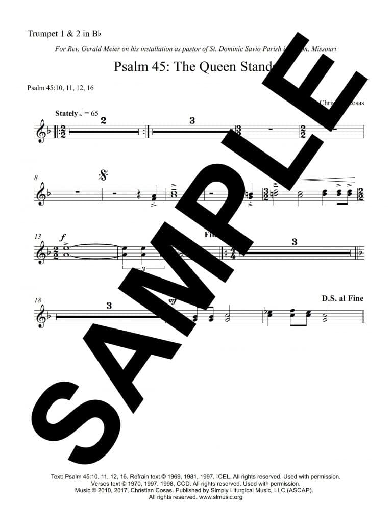 Psalm 45 (Cosas) -Sample Trumpets in Bb