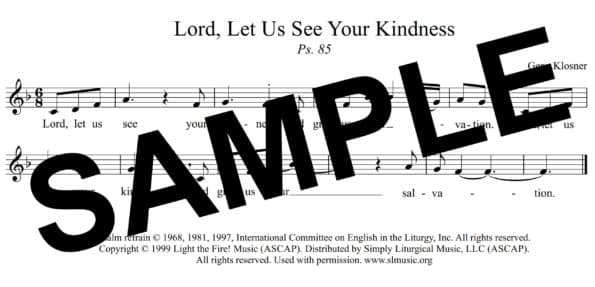 Psalm 85 Klosner Sample Assembly