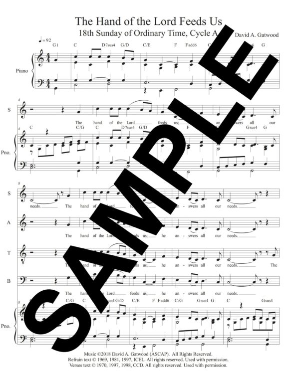The Hand of the Lord Feeds Us Psalm 145 18A Sample Choral Octavo scaled