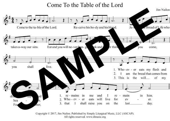 Come To the Table of the Lord SampleAssembly