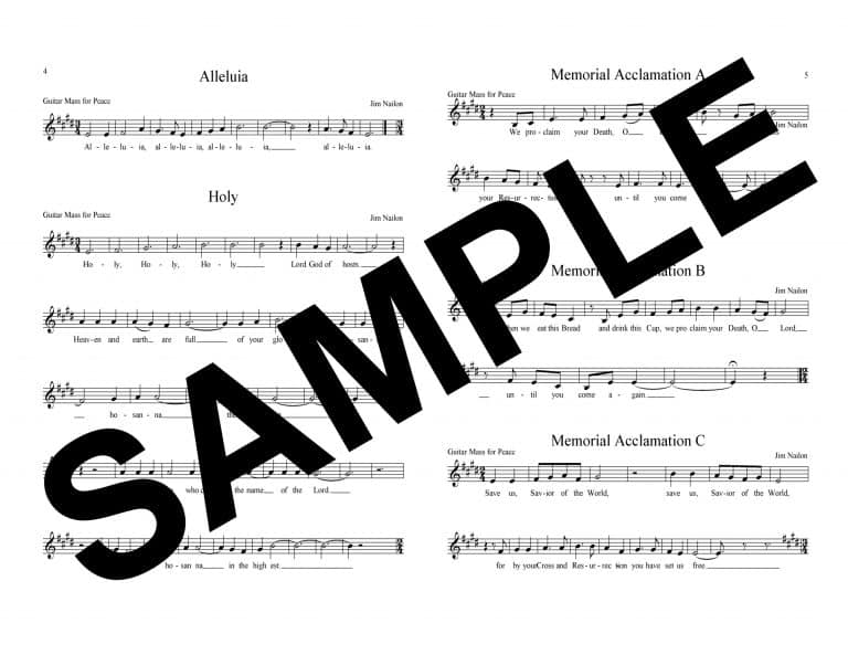 Guitar Mass for Peace congregational booklet - Sample