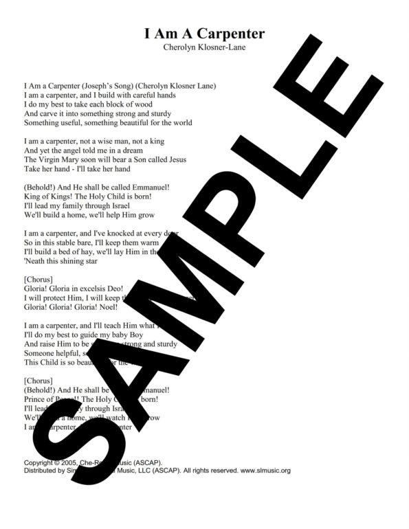 I Am a Carpenter Sample Text Only scaled
