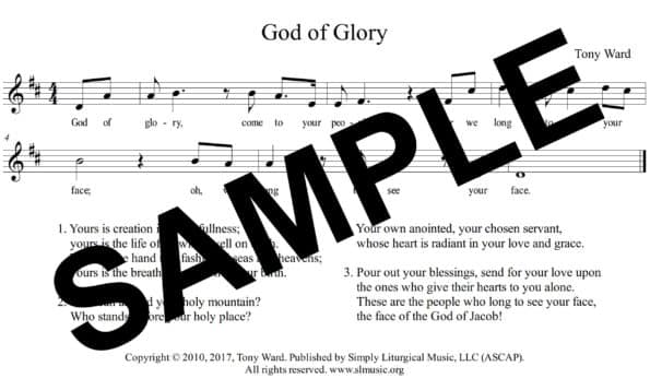 God of Glory Ward Sample Assembly
