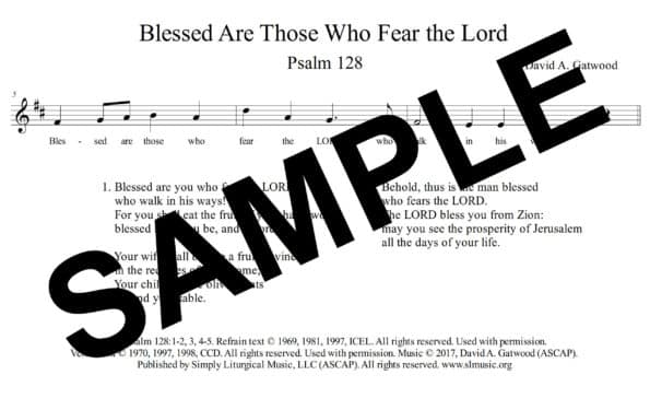 Psalm 128 Gatwood Sample Assembly