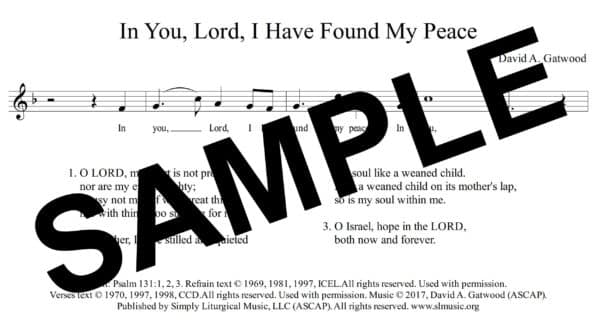 Psalm 131 Gatwood Sample Assembly