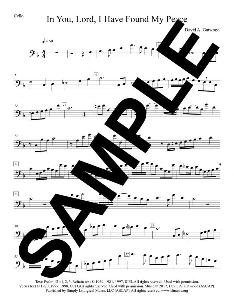 Psalm 131 (Gatwood) -Sample Cello