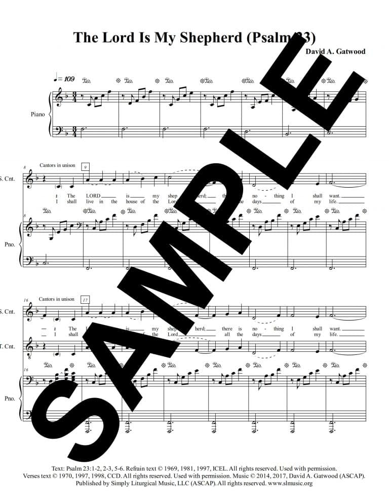 Psalm 23 (Gatwood) -Sample Keyboard