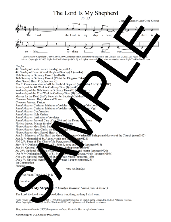 Psalm 23 The Lord Is My Shepherd Klosner Sample CompletePDF 9 png
