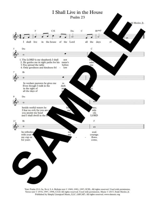 Psalm 23 b Mesler Sample Lead Sheet scaled