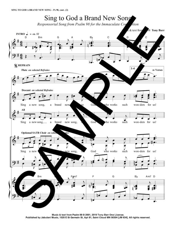 Dec 8 Ps 98 Sing To God A Brand New Song jm 634 Sample Musicians Parts scaled