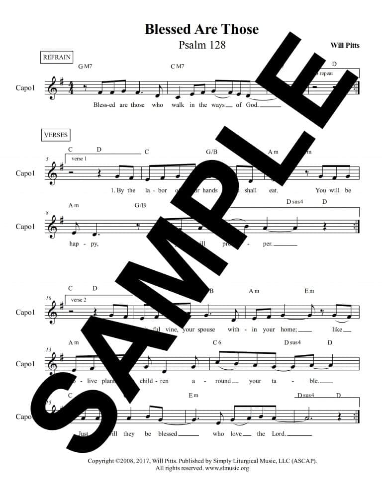 Psalm 128 (Pitts) -Sample Lead Sheet [capo 1]