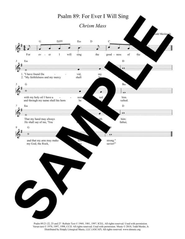 Psalm 89 For Ever I Will Sing Mesler Sample Lead Sheet Chrism scaled