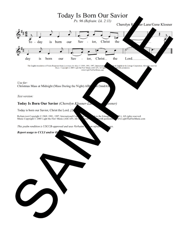 Psalm 96 Today Is Born Our Savior Klosner Samples CompletePDF 6 png