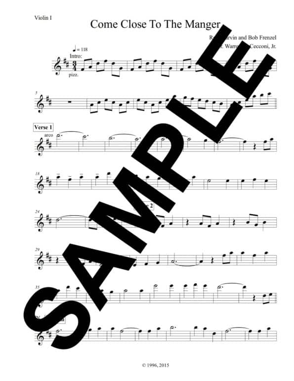 Come Close To The Manger Sample Violin I scaled