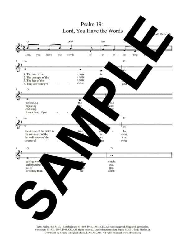 Psalm 19 Pentecost Extended Vigil Mesler Sample Lead Sheet scaled