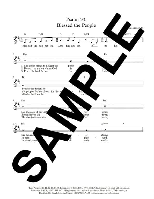 Psalm 33 Pentecost Extended Vigil Mesler Sample Lead Sheet scaled