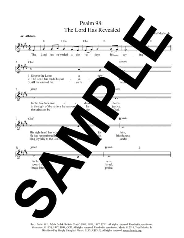 Psalm 98 The Lord Has Revealed Mesler Sample Lead Sheet scaled