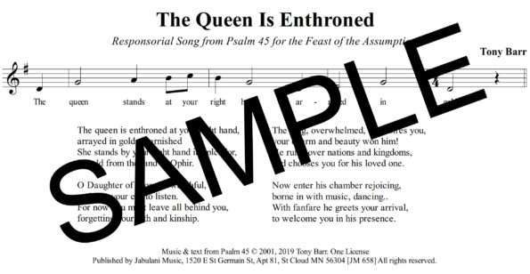 Psalm 45 The Queen Is Enthroned Barr Assembly Assumption Sample Assembly 1 png
