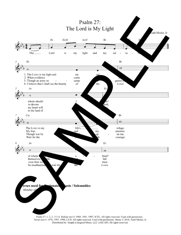 Psalm 27 The Lord is My Light Mesler Sample Lead Sheet 3 png