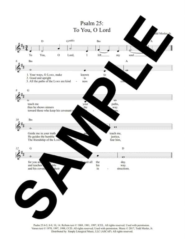 1st Sunday of Advent Year C Psalm 25 To You O Lord Sample scaled