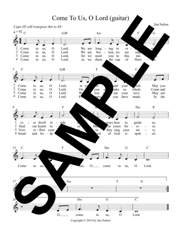 Come To Us O Lord guitar capo III Sample scaled