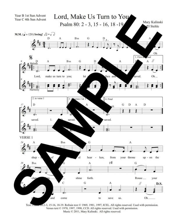 Psalm 80 Kulinski Sample LeadSheetHarmonies scaled