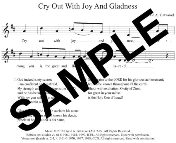 Cry Out With Joy And Gladness Isaiah 12 Sample Congregation