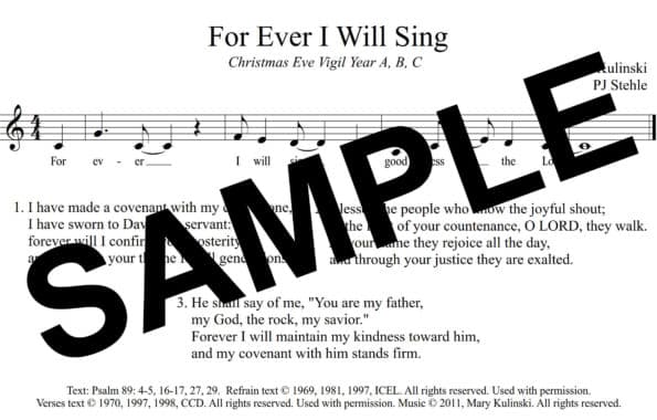 Forever I Will Sing Psalm 89 Sample Assembly