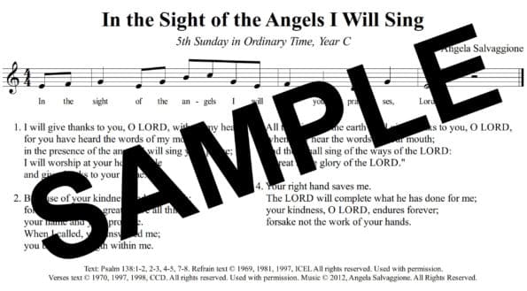 Psalm 138 In the Sight of the Angels Salvaggione Sample Assembly