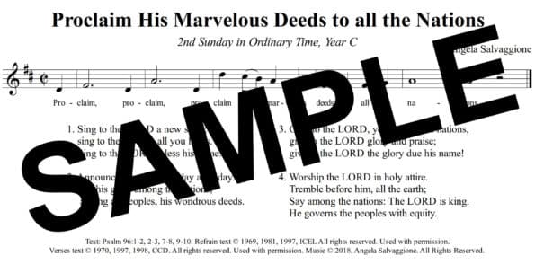 Psalm 96 Proclaim His Marvelous Deeds Salvaggione Sample Assembly