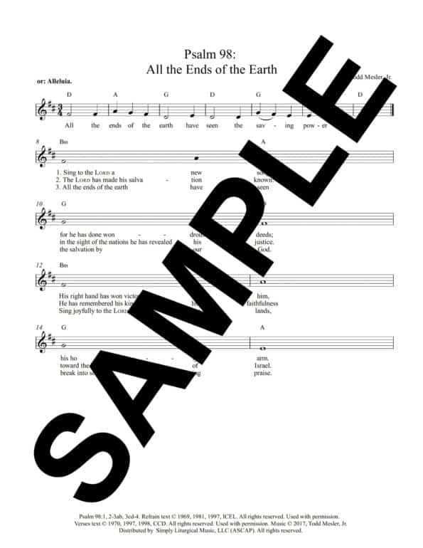 Psalm 98 All the Ends of the Earth Mesler Sample Lead Sheet East4 Sat scaled