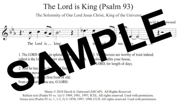 The Lord Is King Psalm 93 Sample Congregation