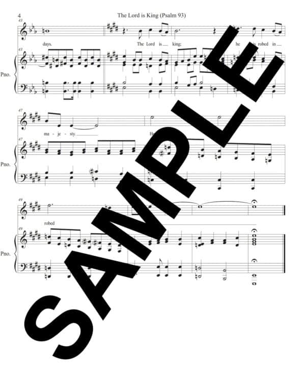 The Lord Is King Psalm 93 Sample Piano Melody scaled