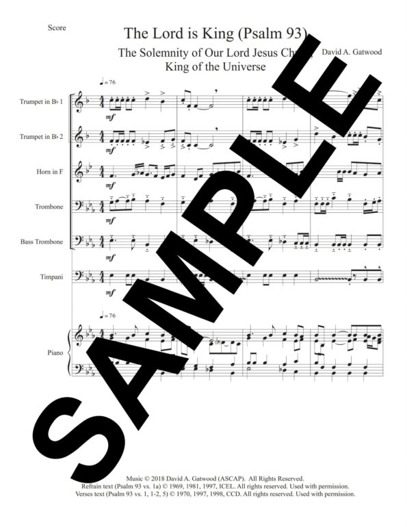 The Lord Is King Psalm 93 Sample Score scaled
