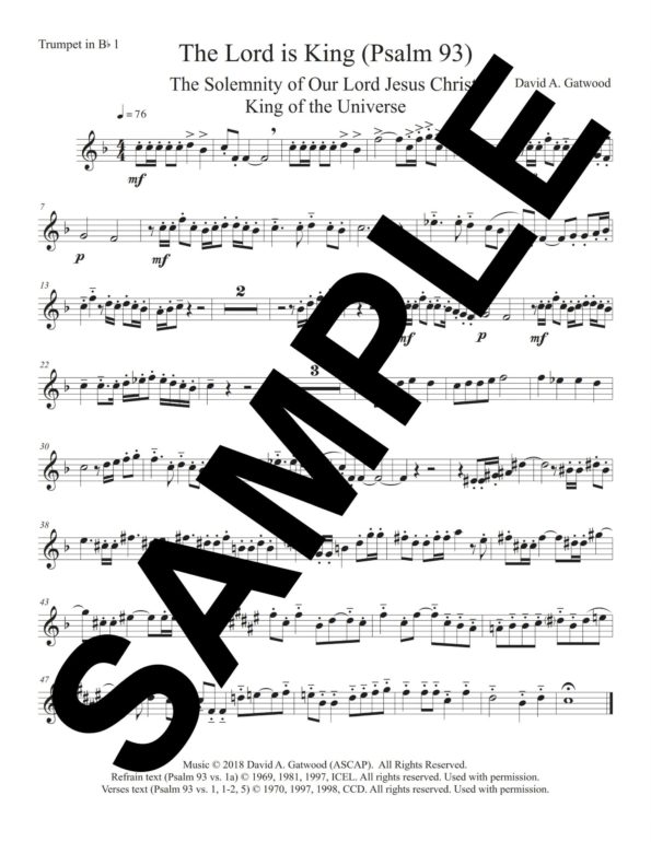 The Lord Is King Psalm 93 Sample Trumpet in Bb 1 scaled