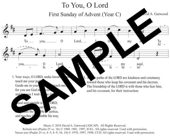 To You O Lord Psalm 25 Sample Congregation