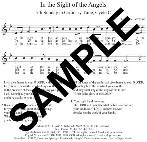 In the Sight of the Angels Psalm 138 Sample Assembly