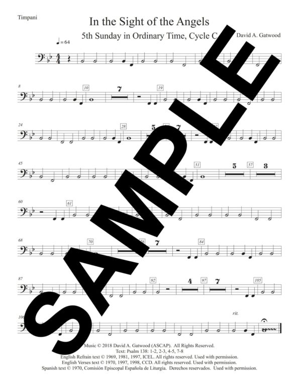 In the Sight of the Angels Psalm 138 Sample Timpani scaled