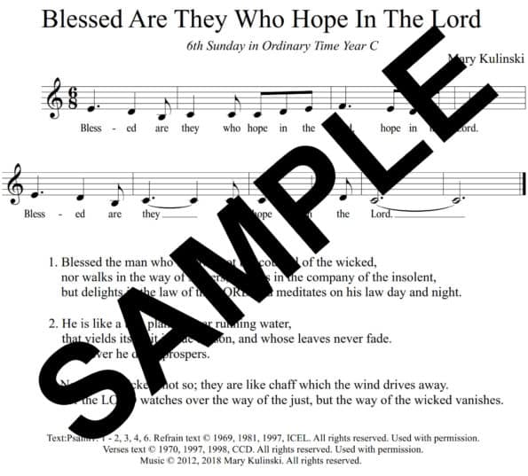 Psalm 1 Blessed Are They Who Hope Kulinski Sample Assembly