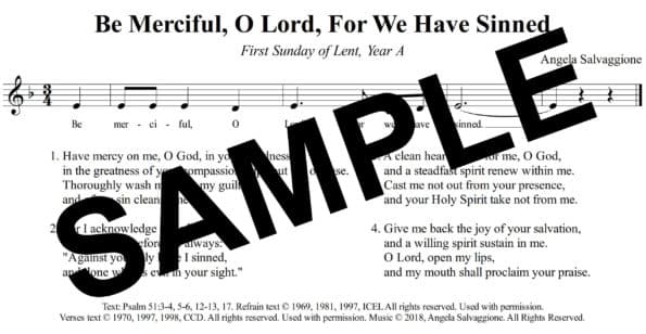 Psalm 51 Be Merciful O Lord Salvaggione Sample Assembly