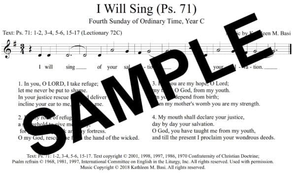 Psalm 71 I Will Sing Basi Sample Assembly