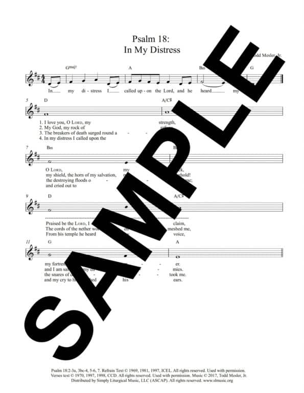 Psalm 18 In My Distress Mesler Sample Lead Sheet scaled