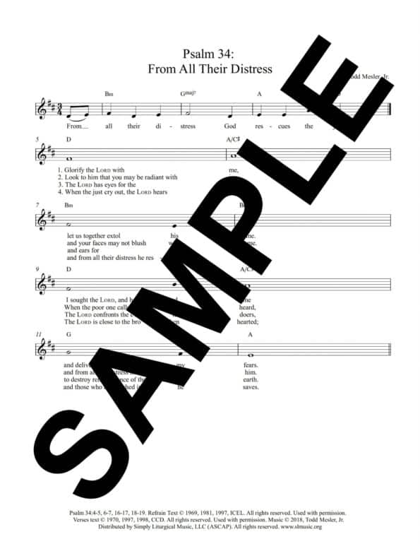 Psalm 34 From All Their Distress Mesler Sample Lead Sheet scaled