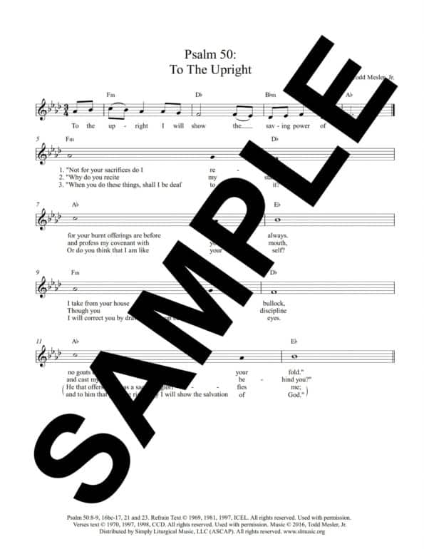 Psalm 50 To The Upright Mesler Sample Lead Sheet scaled
