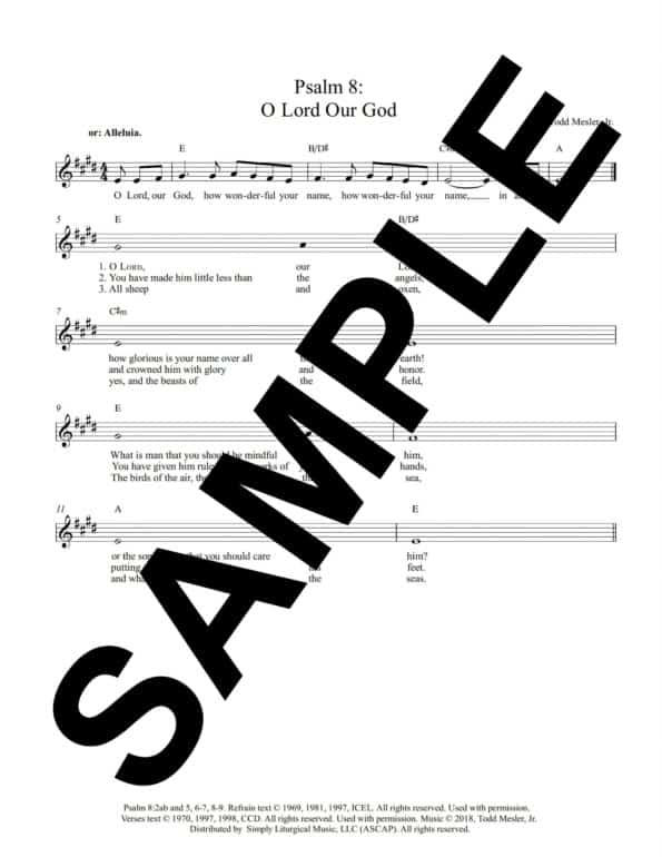 Psalm 8 O Lord Our God Mesler Sample Lead Sheet scaled