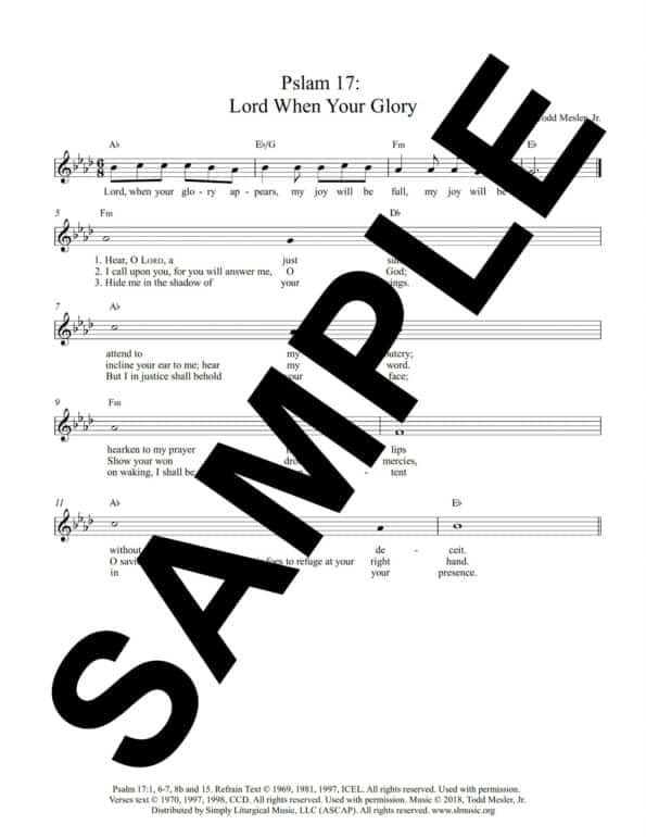 Pslam 17 Lord When Your Glory Mesler Sample Lead Sheet scaled