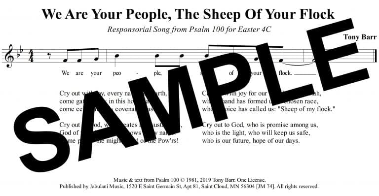 04 Ps 100 We Are Your People, The Sheep Of Your Flock pewSample