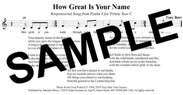 09 Trinity Ps 8 How Great Is Your Name pewSample scaled