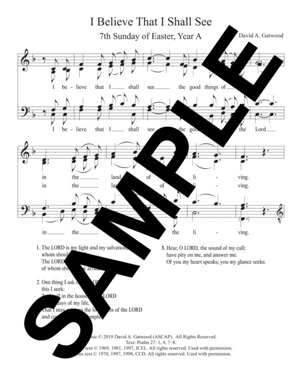 Psalm 27 I Believe That I Shall See Gatwood Sample Refrain SATB scaled