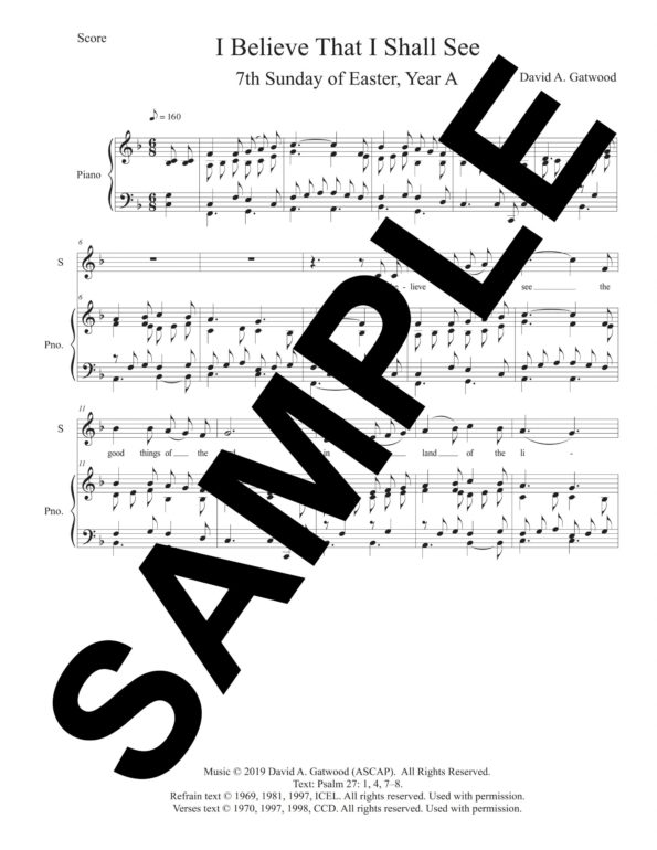 Psalm 27 I Believe That I Shall See Gatwood Sample Score scaled